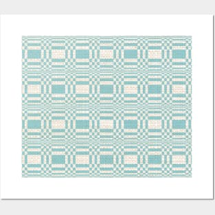 Modern Slate Blue Finnish Jute Pattern - Contemporary Design with Fibre Texture Posters and Art